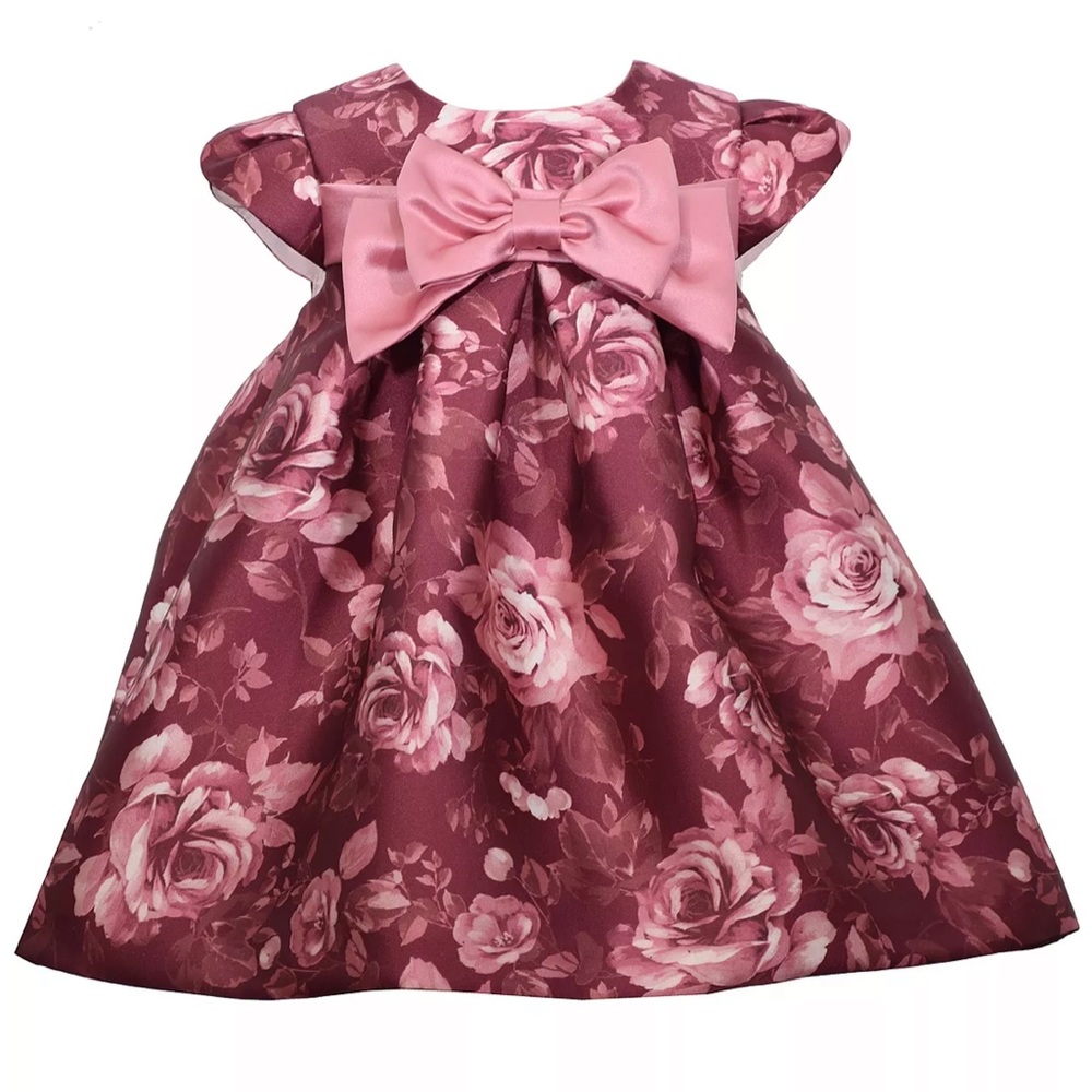 Baby Girls Short Sleeved Floral Trapeze Dress!! 2 Free Bonus dresses included!
